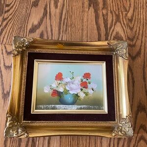 Vintage floral oil painting